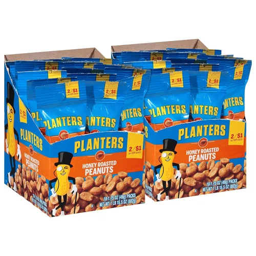 Vista 8 de Planters Cacahuetes tostados con miel, tubos de 1.75 onzas (paquete - 36)
