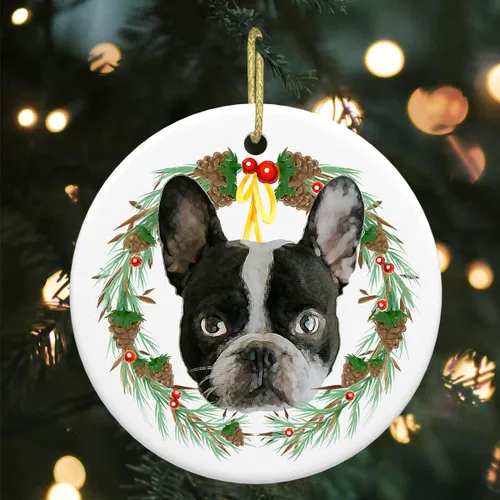 Vista 11 de Colgante de perro esquimal americano de 3 pulgadas para decoración de árbol de Navidad, bonito adorno de día festivo para cachorros, regalos