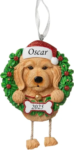 Vista 21 de Adorno personalizado para 2025, raza pura de perro Beagle, adorno para árbol de Navidad, decoración profesional personalizada, regalo para cachorro