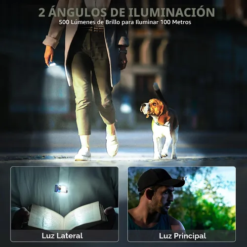 Vista 3 de Linterna de clip EDC recargable, paquete de 2, verde