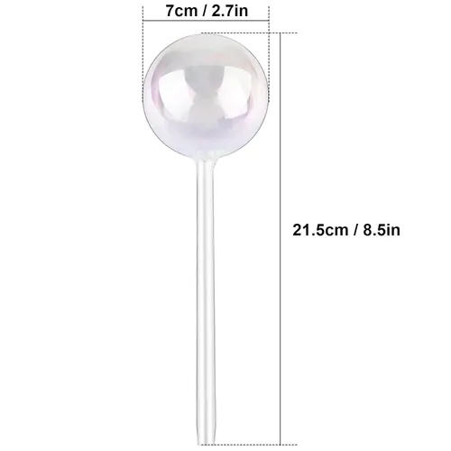 Vista 2 de Tomorotec [2 piezas] Sistema de riego automático de vidrio transparente iridiscente de color degradado de arco iris, bombillas automáticas
