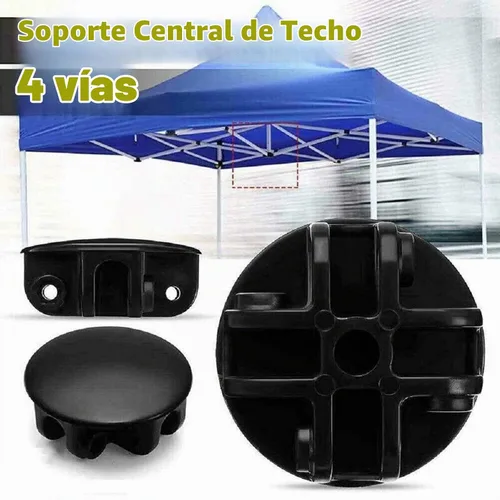 Vista 7 de Recambios de la tienda del gazebo emergente 4-Way Roof Center Connector Bracket Replacement Black