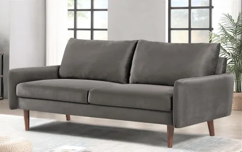 Vista 7 de Container Furniture Direct Kent - Sofá de terciopelo para salas de estar modernas y espacios compactos, cómodo sofá de 3 plazas, muebles de estudio