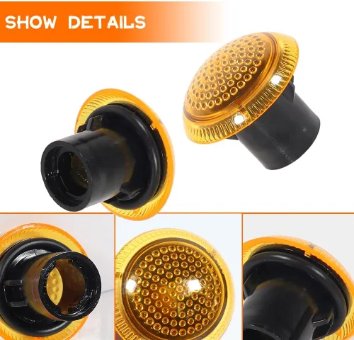 Vista 2 de Para 2010 2011 2012 2013 2014 2015 2016 2017 2018 2019 2020 2021 Ford Transit Connect Luces de repetición de luz de marca de alerón Amber #9T1Z13K376