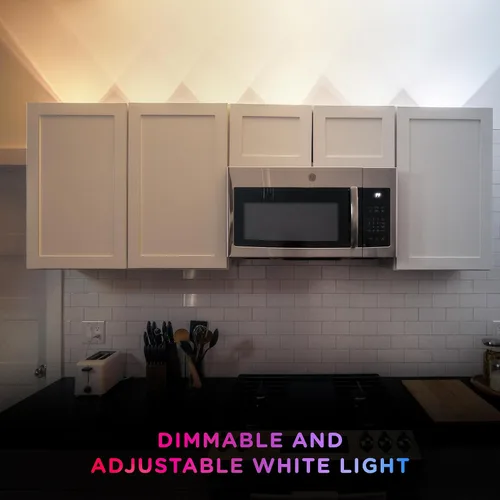 Vista 5 de Enbrighten Spectrum Luces de Cadena de Acento de Pared para Interiores con Control Remoto, Luces de Aplique LED que Cambian de Color USB, 2.4m con 6