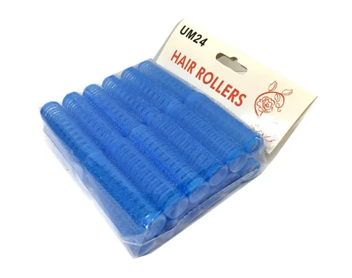 Vista 2 de Paquete de 24 mini rodillos pequeños para el cabello, con ventilación y agarre automático (azul)