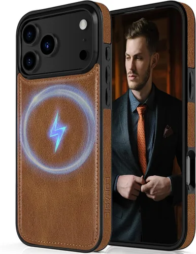 Vista 27 de LOHASIC - Funda de piel compatible con MagSafe para iPhone 14 Pro, color negro