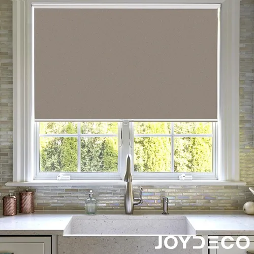 Vista 7 de Joydeco Persianas enrollables opacas sin cordón para oscurecer la habitación, persianas enrolladas con sistema de resorte, protección UV, persianas