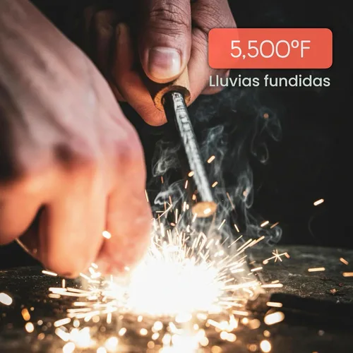 Vista 7 de überleben Zünden Original Ferro Rod Fire Starter Survival Tool – Up to 15,000 Strikes, 3/8" Fire Steel with Wood Handle, Multi-Tool Striker &