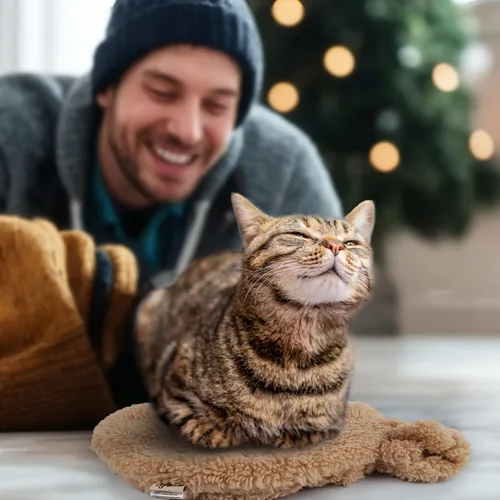 Vista 9 de ALL FOR PAWS Almohadilla térmica para gatos para microondas con 2 fundas, almohadilla térmica para mascotas para gatitos, cama térmica para mascotas