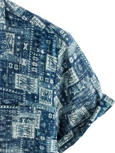 Vista 4 de VATPAVE Camisas hawaianas con bolsillo frontal para hombre, camisas florales casuales de manga corta con botones, camisas tropicales para la playa