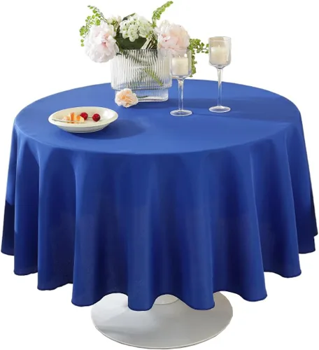 Vista 12 de Paquete de 2 Manteles Redondos de 120 Pulgadas de Carbón, Mantel de Poliéster Lavable para Uso en el Hogar, Fiestas, Bodas o Restaurantes. Gris