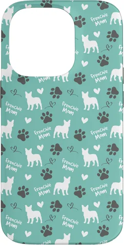 Vista 17 de Frenchie Mom French Bulldog Mom Blue Women Case for iPhone 17