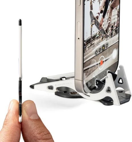Vista 9 de GEOMETRICAL Trípode de bolsillo PROv2 - Soporte tamaño tarjeta, para iPhone, kit universal azul alienígena