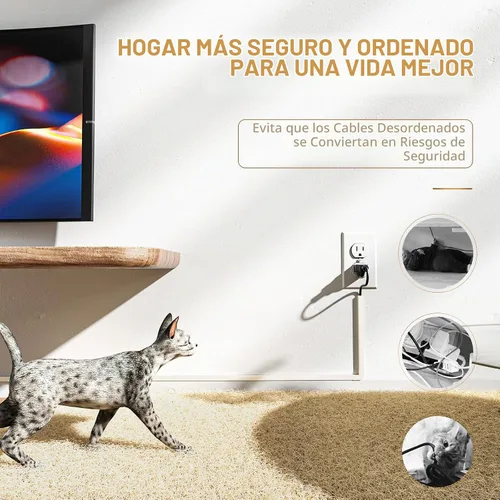 Vista 5 de Delamu Ocultador de cable beige, cubiertas de cable de 85 pulgadas para cables en la pared, ocultadores de cables de un cable, cubiertas de alambre