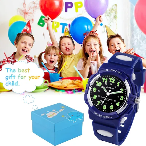 Vista 6 de Juboos Reloj analógico para niños, reloj de cuarzo impermeable para niños de 5 a 18 años, para enseñar deportes al aire libre, regalos para niños