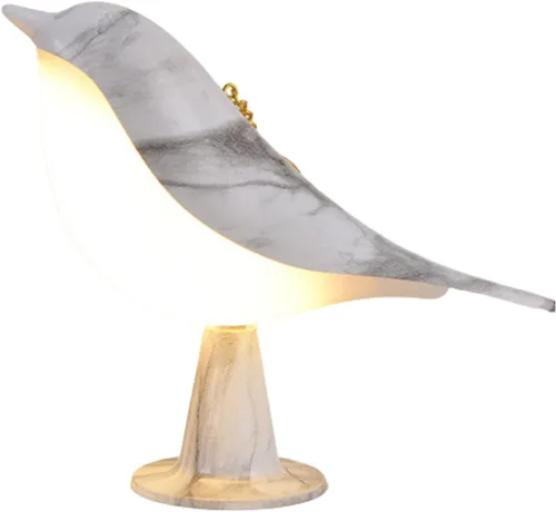 Vista 9 de Lámpara de mesa con control táctil de mesita de noche, lámparas de aroma, con forma de pájaro, lámpara de escritorio LED con puerto de carga USB, 3