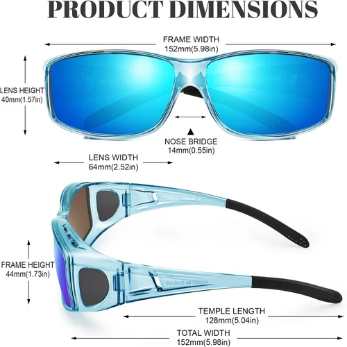 Vista 29 de Polarized Sunglasses Fit Over Glasses for Women Men with UV400 Protection Over Wrap Around Sun Glasses