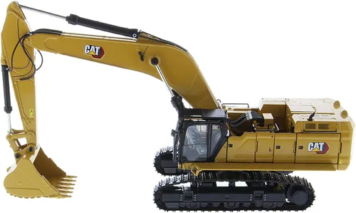 Vista 2 de Caterpillar 395 Excavadora hidráulica de próxima generación (versión de uso general) amarillo con operador y herramientas adicionales High Line