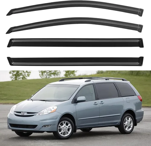 Vista 238 de YQAUTEC - Viseras para ventana, protectores contra la lluvia, compatibles con Subaru WRX 2015-2021, deflectores de viento para ventanas, viseras