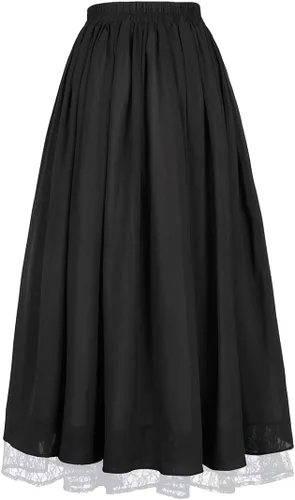Vista 2 de Falda renacentista victoriana de doble capa para mujer
