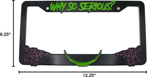 Vista 6 de ¿Por qué tan serio? para Joker - Marco de matrícula elevado 3D 1 paquete de cubierta para placa de automóvil Soporte universal para placa