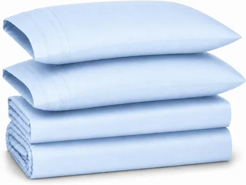 Vista 11 de Tribeca Living Juego de sábanas satinadas tamaño individual XL, 100 % rayón de bambú con 300 hilos, sábana bajera refrescante con bolsillo profundo