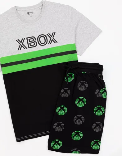Vista 5 de XBOX Pijamas para hombre y adultos, camiseta negra y pantalones cortos, mercancía