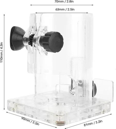 Vista 3 de Enrutador protector para recortadora, base transparente, para carpintería, base de plástico, herramientas eléctricas, accesorios de protección