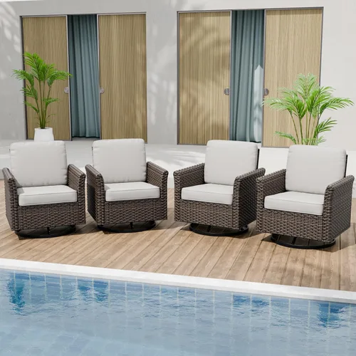 Vista 18 de EAGLE PEAK Ocean Vista - Sofá de mimbre para patio al aire libre, cojines profundos, muebles de ratán resistentes a la intemperie, sofá biplaza