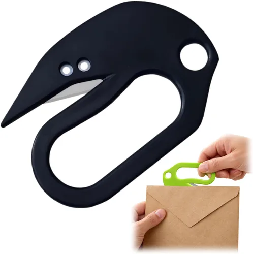 Vista 9 de Letter Opener Envelope Slitter Tool Concealed Blade Mail Opener with Ergonomic Comfort Grip, Compact Paper Cutter for Envelopes, Bubble Mailers Red