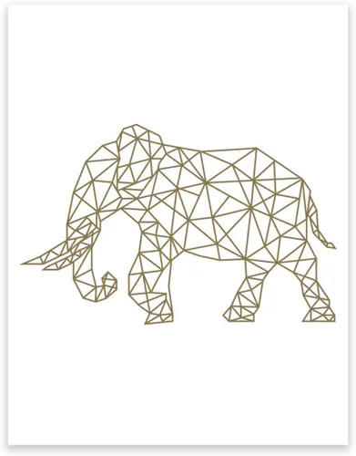 Vista 2 de Andaz Press Colección de arte geométrico para pared de origami, impresión minimalista en blanco y negro, oso, 8.5 x 11 pulgadas, paquete de 1