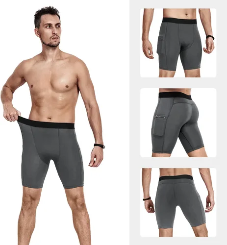 Vista 2 de Niksa Pantalones cortos de compresión para hombre, paquete de 23, ropa interior de compresión para hombre, pantalones cortos atléticos, pantalones