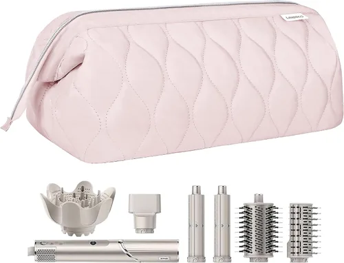 Vista 15 de Lexeeco Dyson Airwrap Travel Case for Shark Flex Style Fusion Hair Dryer Beige