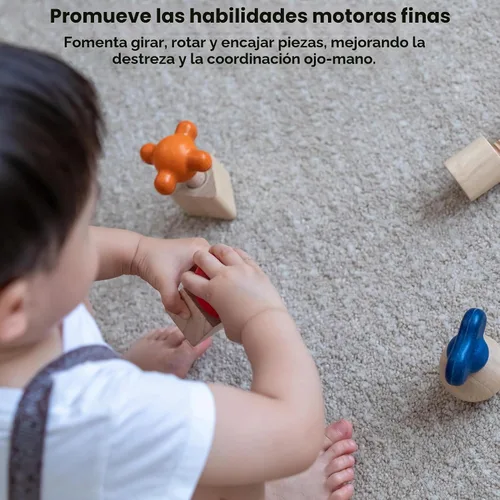 Vista 6 de PlanToys® Nuts & Bolts Wooden Toy for Kids Ages 2+ Montessori STEM Set Tuercas y pernos