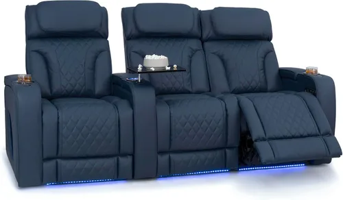 Vista 75 de Seatcraft Luminis 365 - Asiento de cine en casa (fila de 2 biplazas), color carmesí