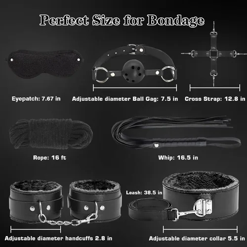 Vista 2 de Restricciones de Bondage BDSM para Juguetes de Adultos, 12 Piezas de Equipo de Bondage y Accesorios Juguetes Sexuales para Mujeres y Parejas