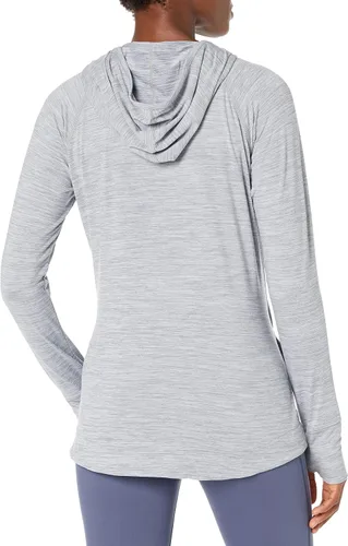 Vista 2 de Tienda Essentials Sudadera con capucha para mujer Brushed Tech Stretch Popover (disponible en tallas extragrandes)