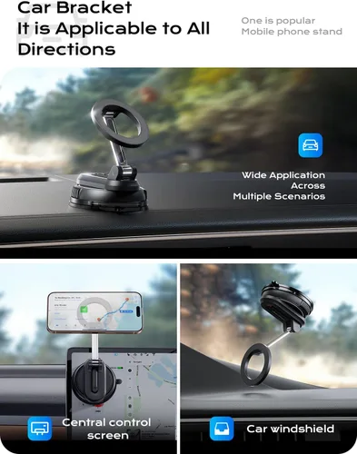Vista 3 de XO Simple is Beauty - Soporte de teléfono para automóvil MagSafe, ultra magnético y fuerte succión ajustable de 360°, soporte de teléfono celular