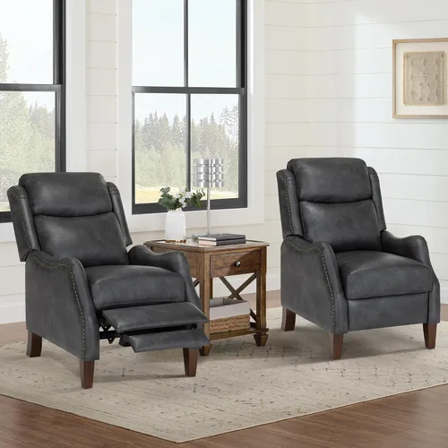 Vista 9 de KISLOT Sillón reclinable de cuero sintético con decoración de remaches, sofá individual para sala de estar y dormitorio