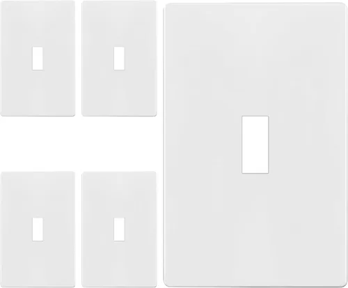Vista 33 de ENERLITES - Placa de pared con interruptor de palanca sin tornillos, cubierta de interruptor de luz segura para niños, tamaño estándar de 1 gancho
