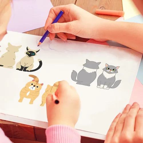 Vista 5 de BENECREAT 5 juegos de troqueles de metal de animales y gatos, troqueles de corte para hacer tarjetas, manualidades, álbumes de recortes, álbum