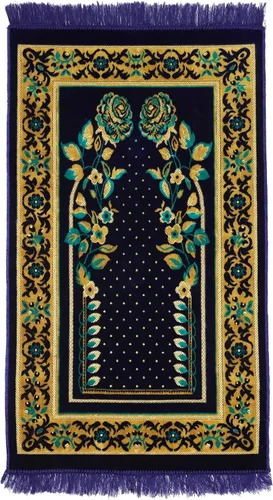 Vista 32 de Alfombra de oración – Alfombra turca Janamaz Sajada de felpa suave para hombres y mujeres, alfombrilla de oración lisa y sólida, regalo de Ramadán