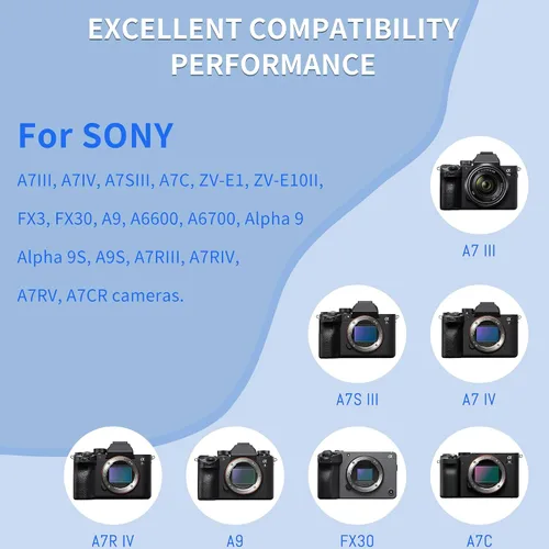 Vista 3 de Juego de batería NP-FZ100 y cargador de doble ranura para Sony A7iii, A7iv