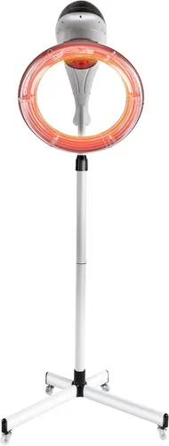 Vista 11 de Secador de pelo infrarrojo profesional orbiting de 1000 W - Secador de salón giratorio independiente con base giratoria giratoria, 3 funciones + 6