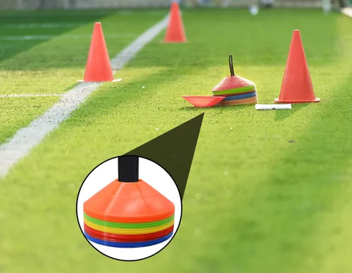 Vista 7 de 25/50/100 piezas de conos de disco, conos de agilidad de fútbol con bolsa de transporte y soporte, conos de fútbol para entrenamiento deportivo