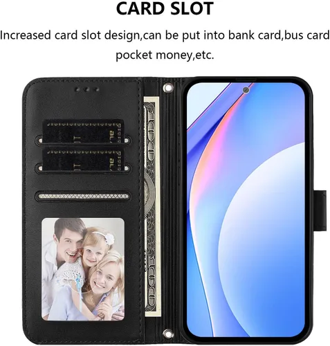 Vista 2 de Funda de cuero compatible con Moto E22i 4G, bonita funda de piel de panda con soporte para tarjetas, correa de muñeca, a prueba de golpes, para Moto