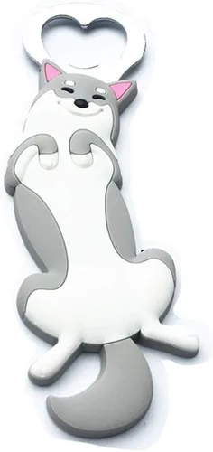 Vista 9 de Abrebotellas con forma de perro Husky animal, Abridores de botellas de cerveza con imán de refrigerador, abrebotellas de regalo de suministros