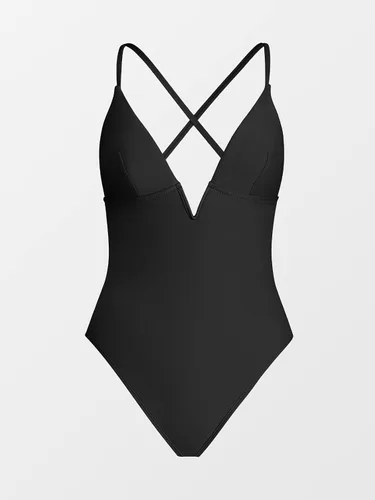 Vista 5 de CUPSHE Traje de baño de una pieza para mujer, cuello en V profundo, correa ajustable en la espalda entrecruzada