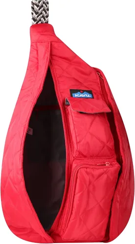 Vista 3 de KAVU Mini bolsa de cuerda abombada mochila cruzada de viaje acolchada Escarlata